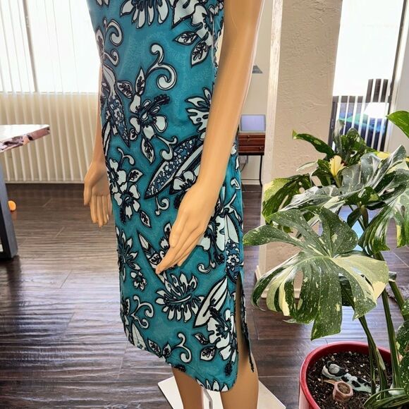 Hunza cotton beaded surfboard sundress in blue-black EUC SZ M - Picture 3 of 16